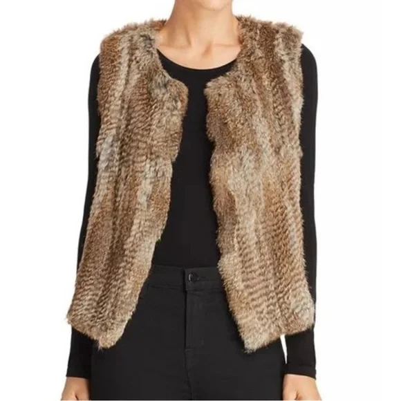 Revolve 525 America Genuine Rabbit Fur Vest - Picture 1 of 11